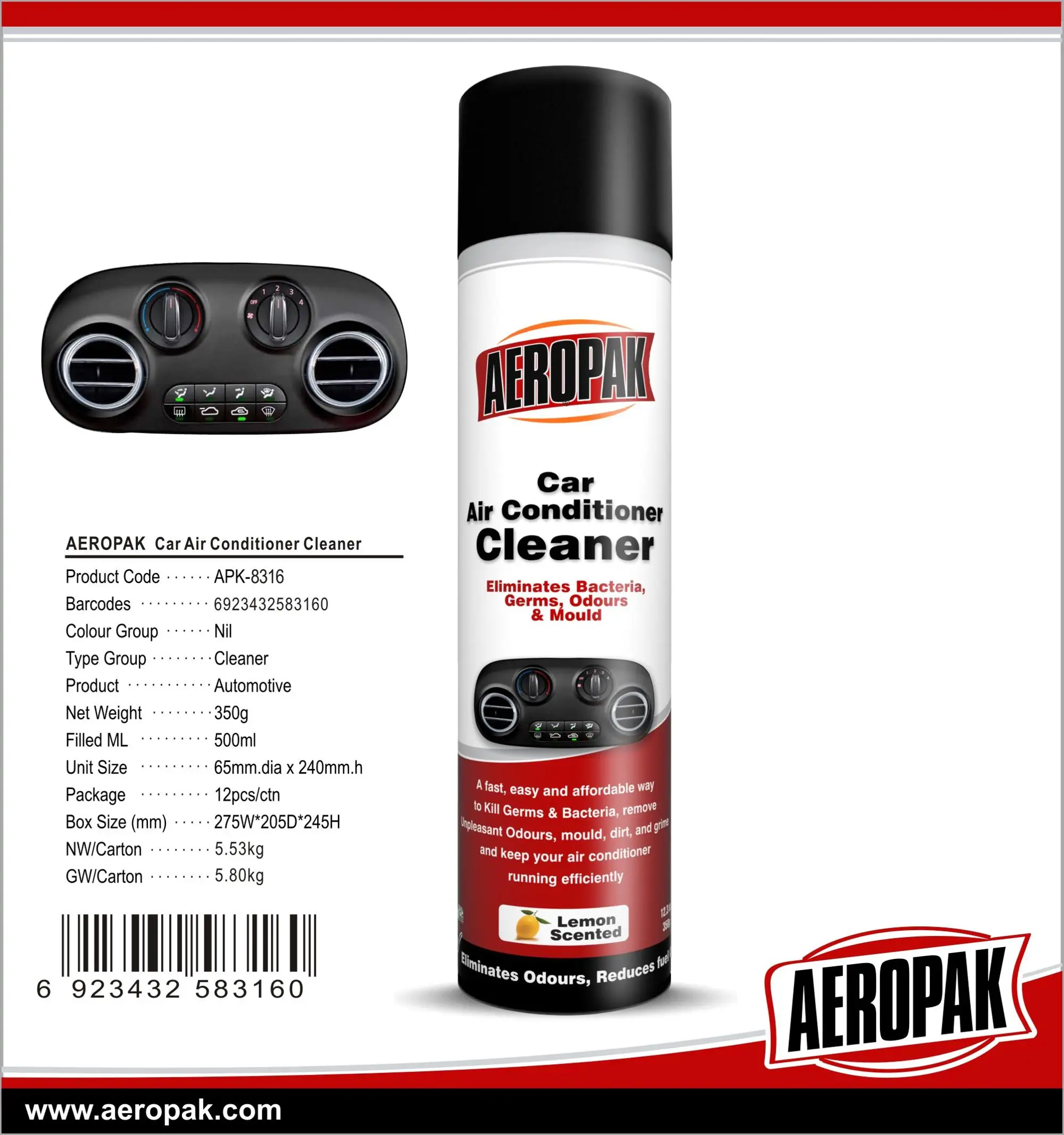 Aeropak Air Conditioner Cleaner AC Purifier Spray For Car Home