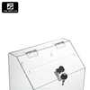 Acrylic Comment/Donation /Collection/Ballot Box with Brochure Pocket and Lock