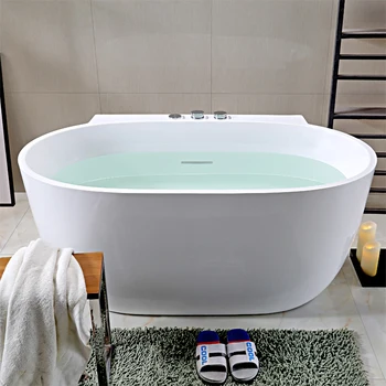 Hot Tub Corner Bathtub Solid Surface Custom Size Bathroom Bathtub