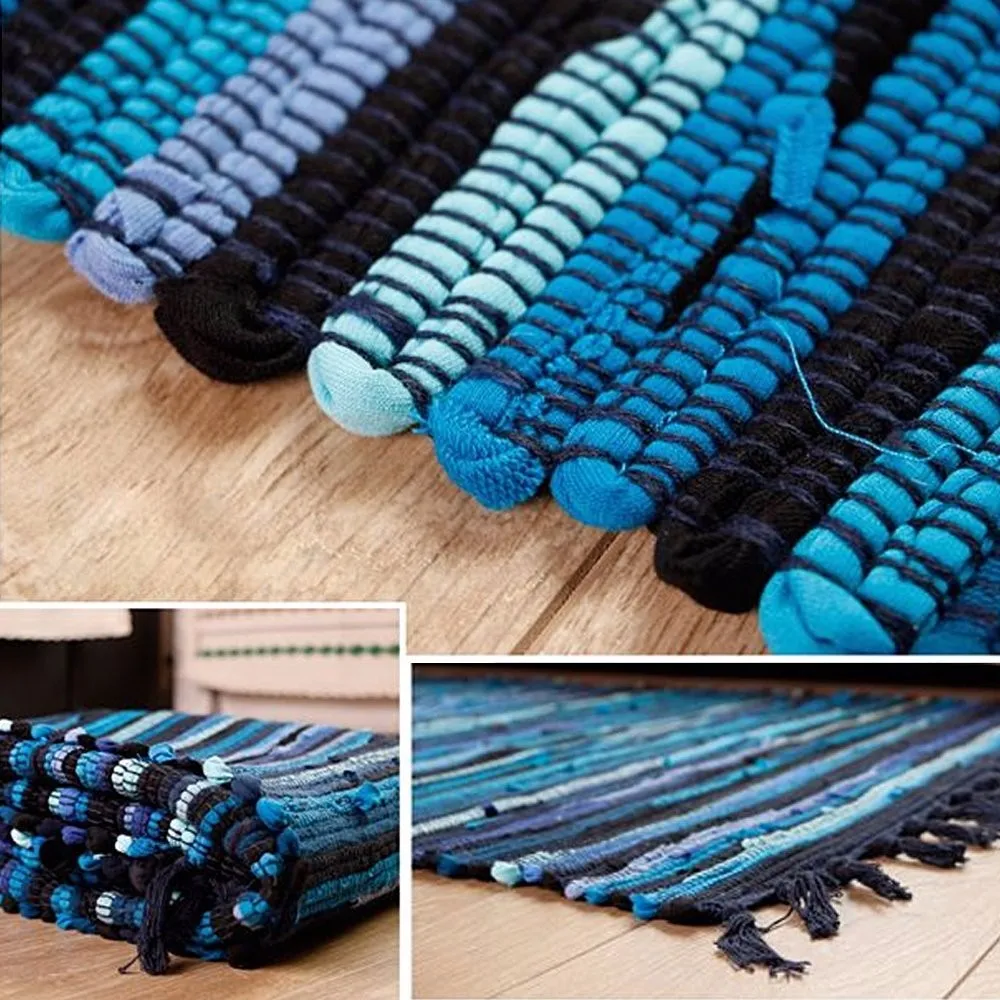 Cheap Rag Rugs Colored Cotton Shaggy Woven Kitchen Chindi Rag Rugs