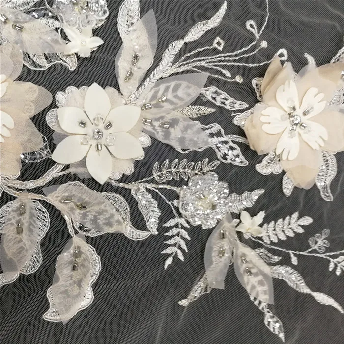 Popular Organza Woman Wedding Lace 3D Lace Fabric