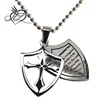 Stainless Steel 2 Piece Shield Cross "Courage" pendant