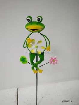 Solar Light Animals Frog Iron Garden Stake Buy Decorative Led