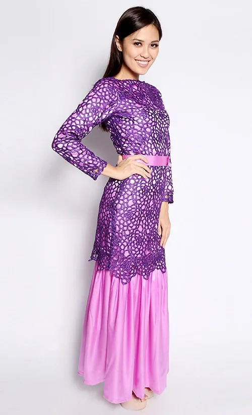 baju kurung moden satin lace