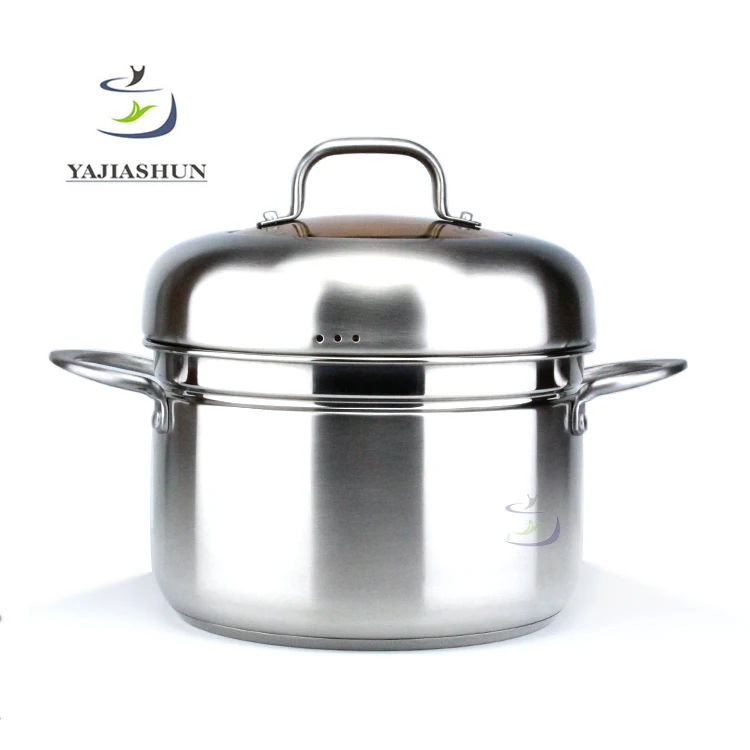 Japanese Style Cooking Food Stockpot Stainless Steel Steamers With Lid