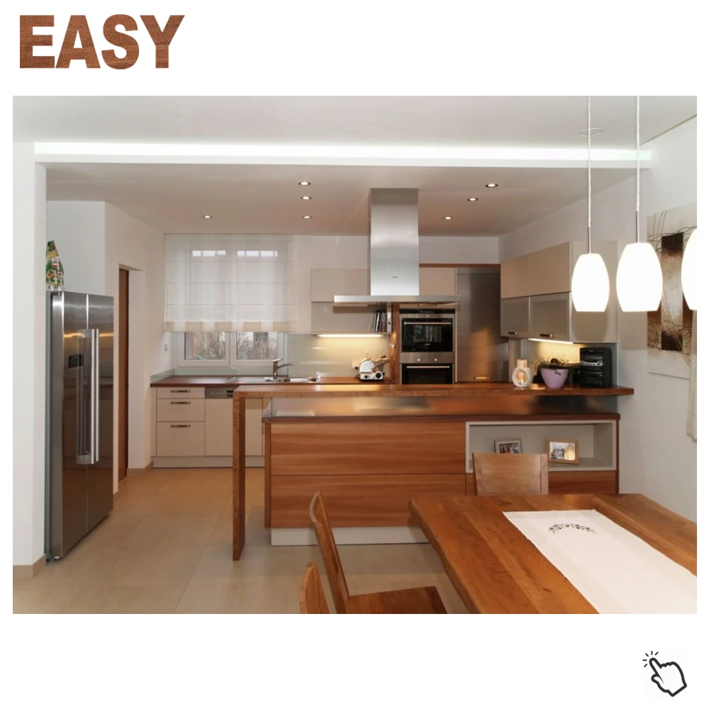 Easy furniture bangkok led lighting kitchen cabinet with sliding doors