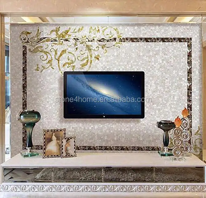 mother of pearl waterjet marble mosaic
