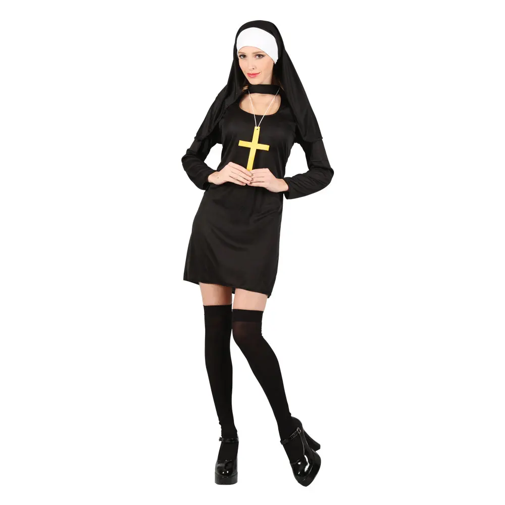 Hot Sale Halloween Sexy Nun Cosplay Costumes Adult Carnival Costume For