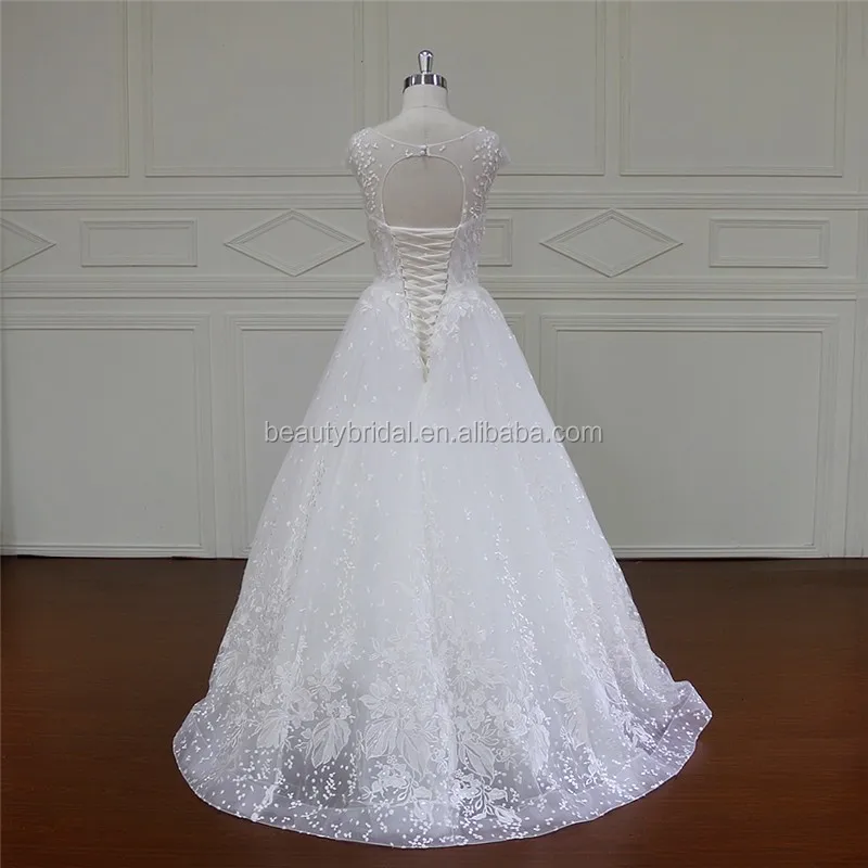 Mock Neck Lace Wedding Dress Pic