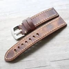 Vintage handmade watch band dark coffee genuine leather replacement 20 22 24 26mm strap