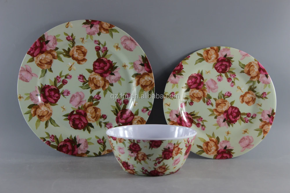 2014 Top Sell Melamine Flower Dinner Set