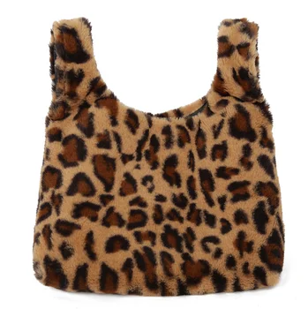 topshop leopard print teddy faux fur shoulder bag