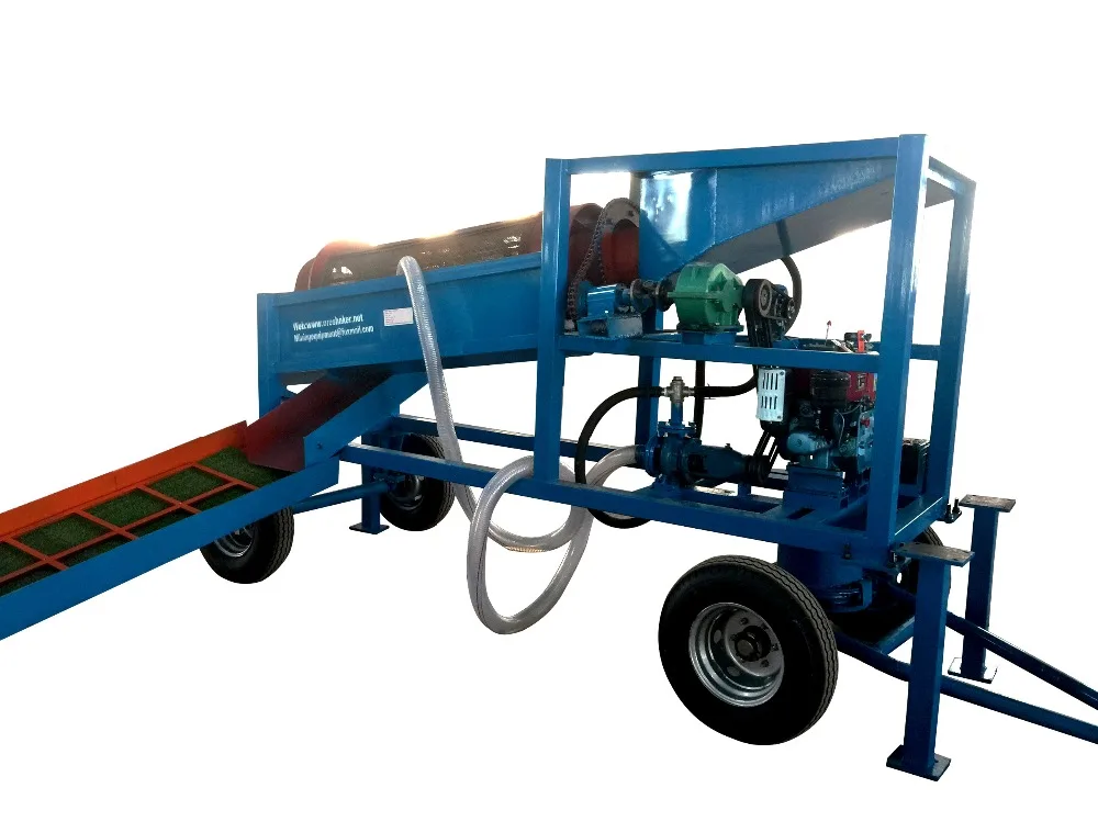 Placer Alluvial Mining Equipment Mini Trommel Mobile Gold Wash Plant