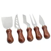 Small wood handle knife set for cheese cutter slicing and serving