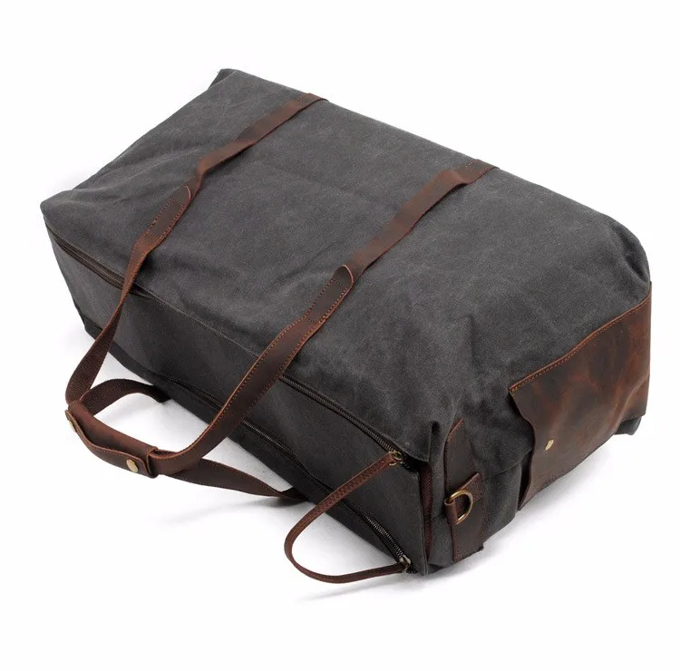 Wholesale Large Waxed Canvas Leather Travel Duffel Bag - Buy Large Waxed Canvas Leather Travel ...