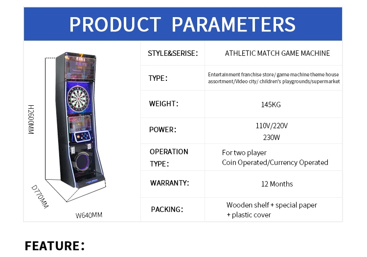 Wholesale coin operated arcade game machine electronic dart machine