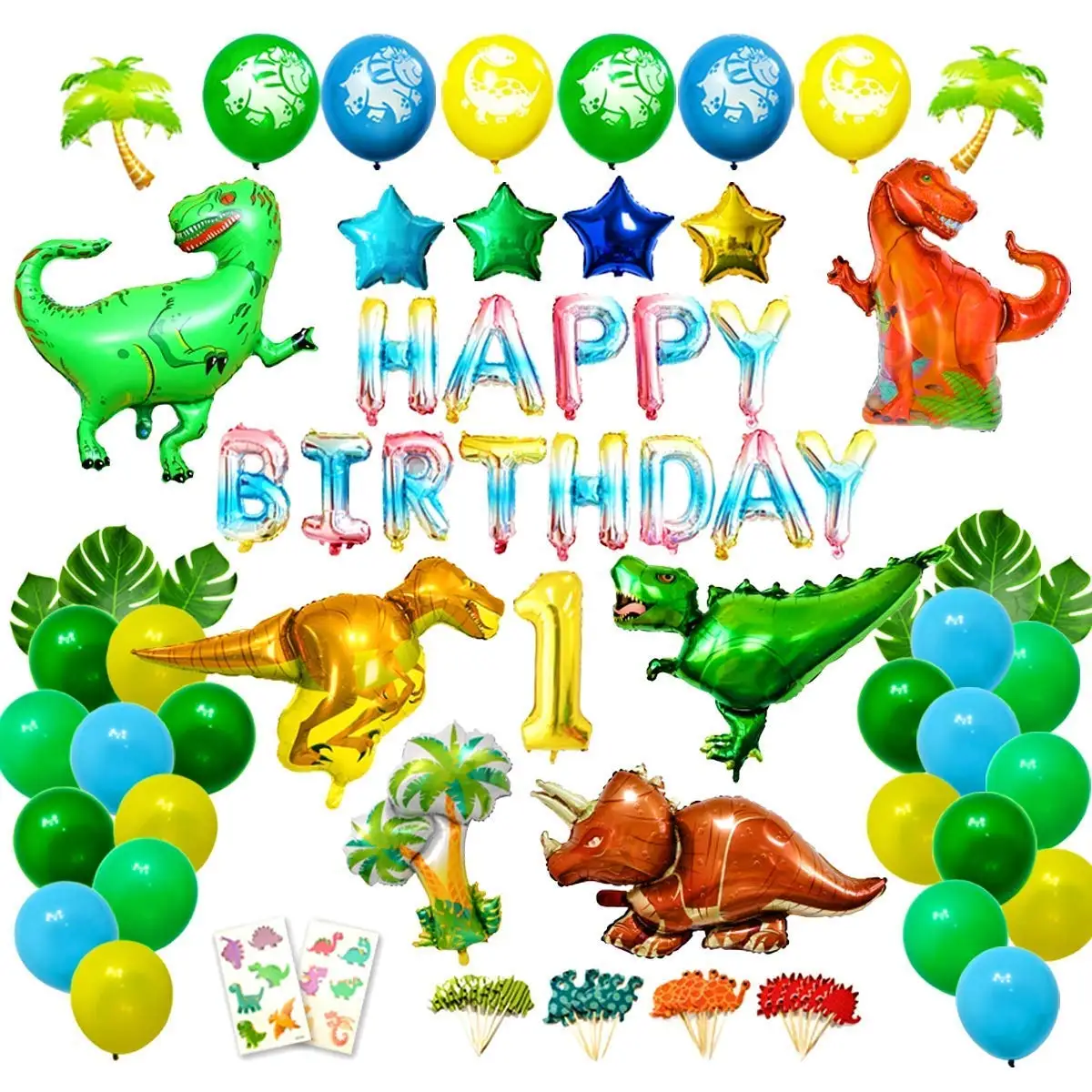 dinosaurs foil balloons giant size birthday party set decor dinosaur US Seller 0 