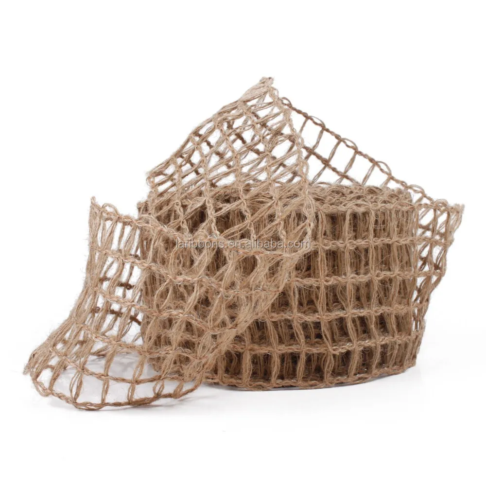 4 inch wired burlap ribbon