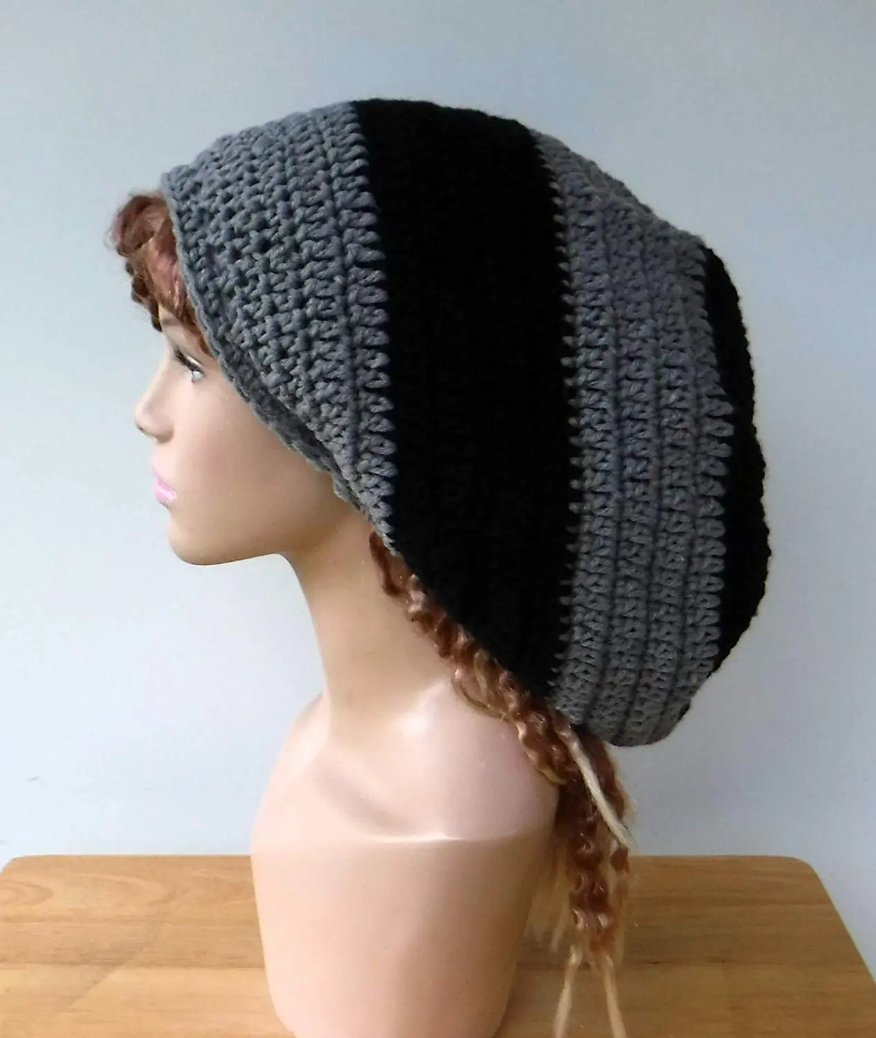 RASTA Stripe Peak /& Pull On TAM Beanie Scarf SET