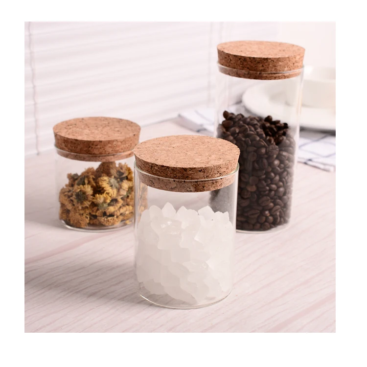Airtight Borosilicate Glass Storage Jar With Cork/wood Lid For Food