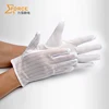 Striped ESD glove with anti-slipping particle