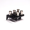 Black Plastic Housing Right Angle Five Port Female BNC Connector for PCB Mount