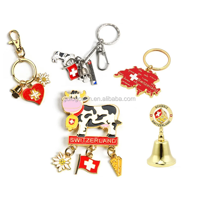 Key Ring with Swiss Charms