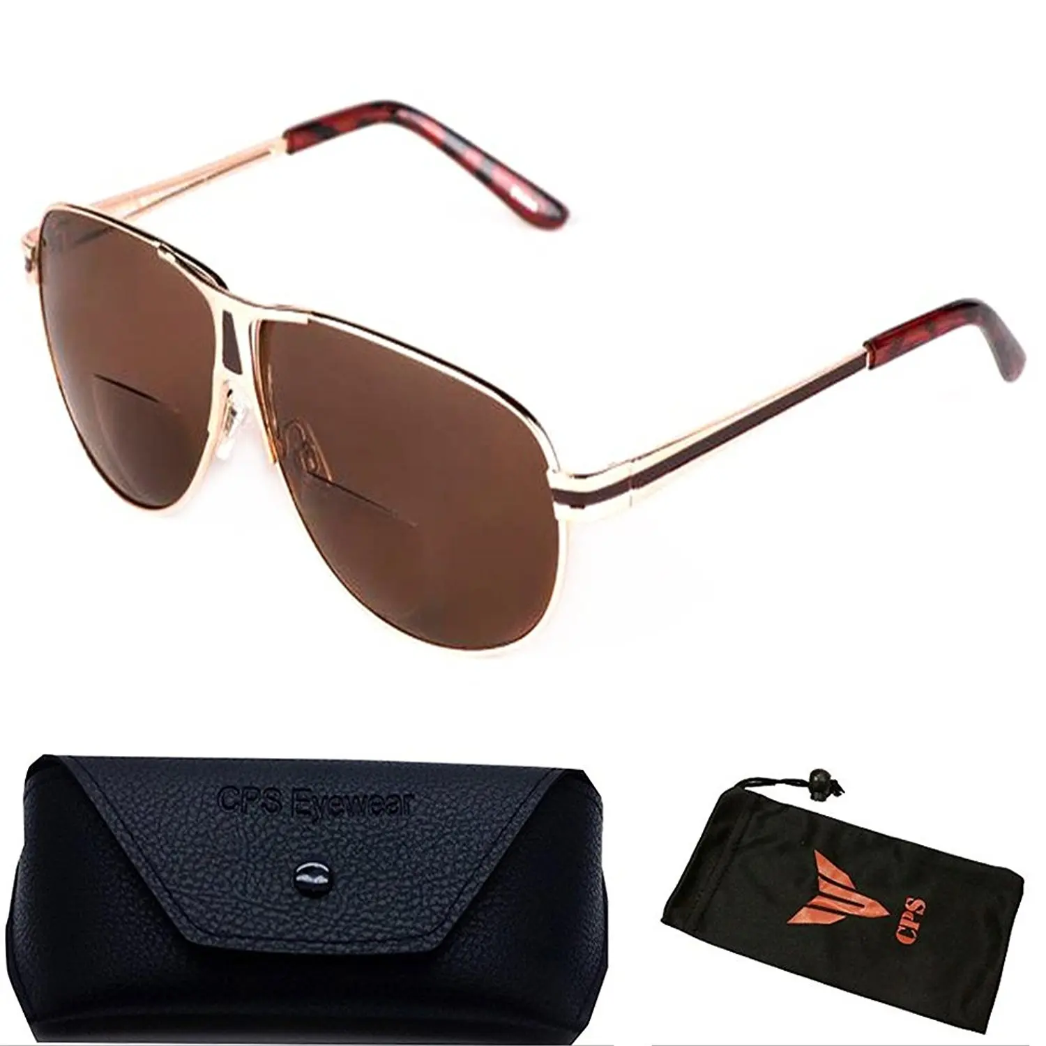 Premium Bifocal Casual Outdoor Rx Magnification Strength Degree Men Women Metal & Plastic Sun Readers + FREE Storage Case ( These Are Bifocal Sunglasses + Readers )