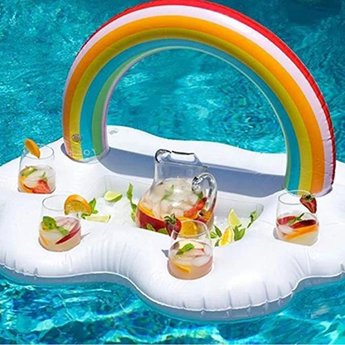 Inflatable Drink Holder Floating Beverage Bar Swimming Pool Party & Water Fun 