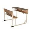 Manufacture wood and metal double school furniture,school table and chairs set
