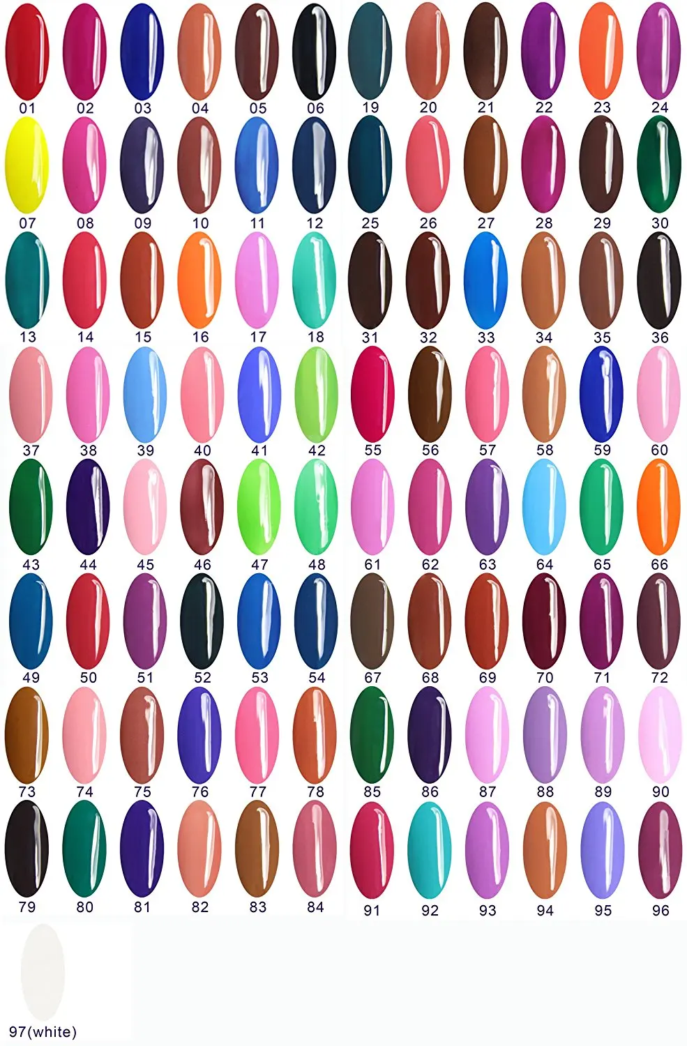 Perfect Summer 97 Colors Nail Art 5ml Pure Uv Color Gel Shiny Cover Tips Extension Manicure (12pcs)
