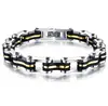 Men Jewelry Stainless Steel Silicone Bracelets Biker Bicycle Motorcycle Chain Man Hand Bracelet Accessories
