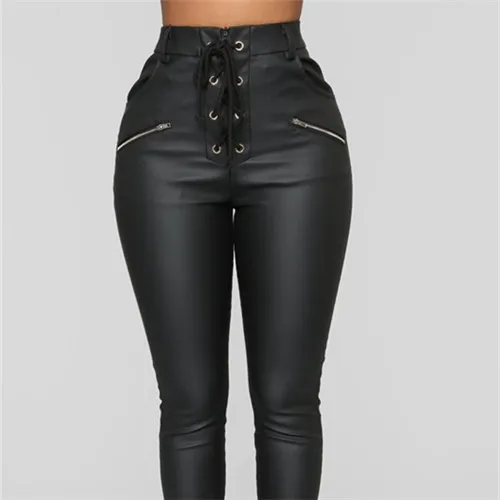 leather long pants