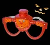 Hot selling cheap halloween props blinking pumpkin glasses frame/ led flashing glasses