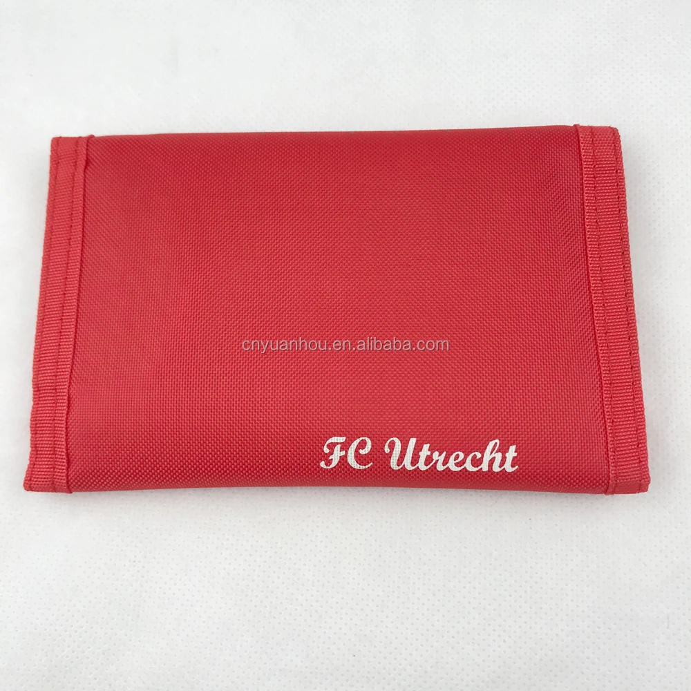 Men's Polyester Wallets Promotional Trifold Nylon Wallet For Men Student's Sport Wallet Logo ...