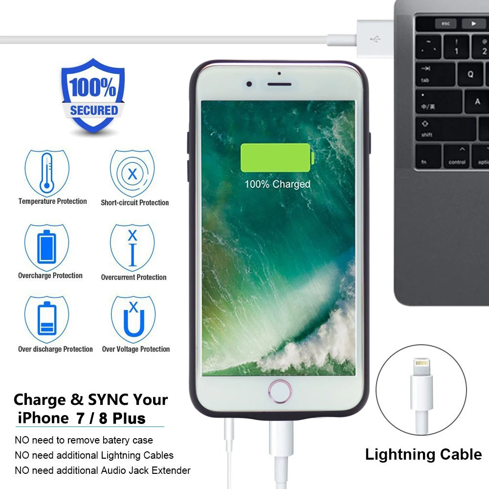 Ultra Thin 5.5 inch Audio Battery Case for iPhone 7 plus with 3.5mm headphone jack - ANKUX.COM