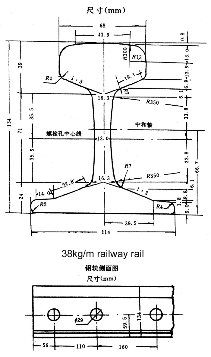 Kg 38. Рельс р38. Рельс р38 Размеры. Рельс р14 чертеж. Высота рельсы р38.