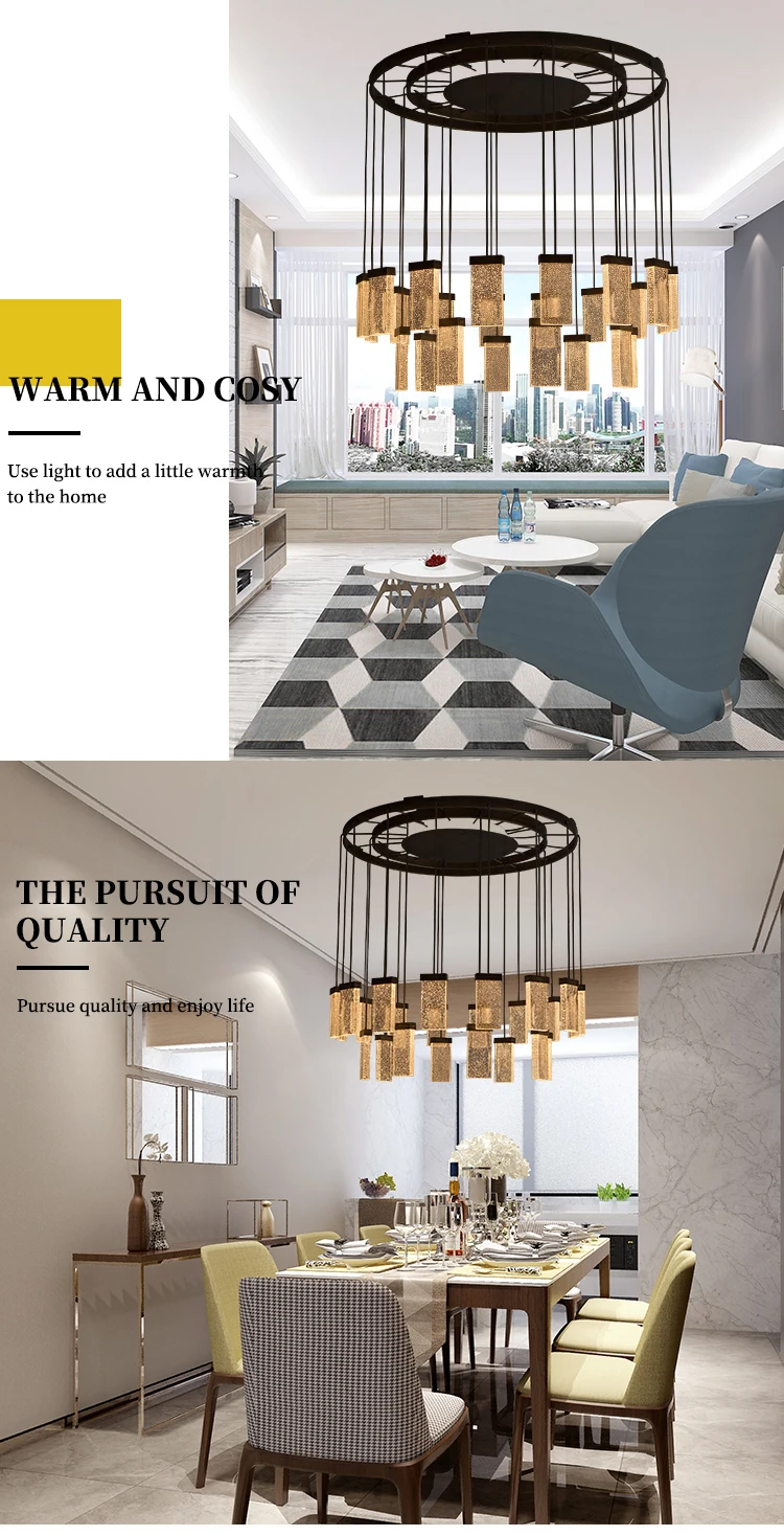 Crystal suspension chandelier lighting