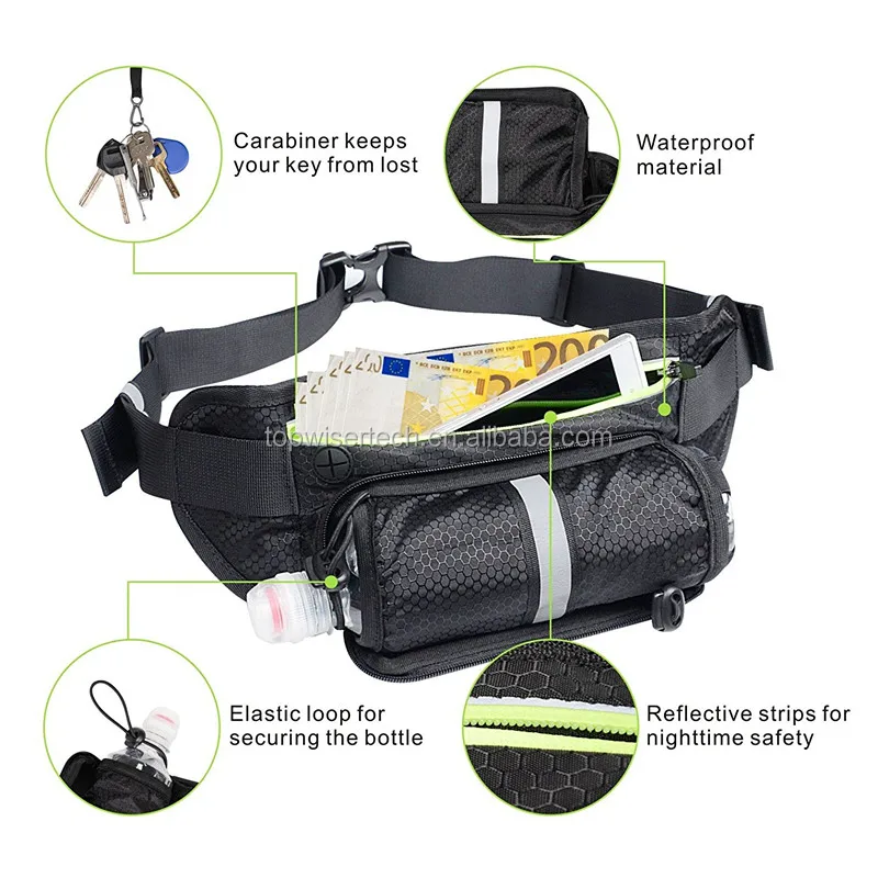 Kloius Bolsa de Cintura de tel/éfono antirrobo Impermeable para Correr al Aire Libre con Orificio para Auriculares Ri/ñoneras