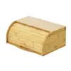 Natural Wooden Roll Top Bread Box Bamboo Kitchen Food Storage