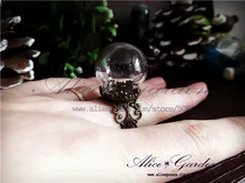 20sets lot 20x15mm glass globe ring flower finding set glass globe set glass vial pendant glass