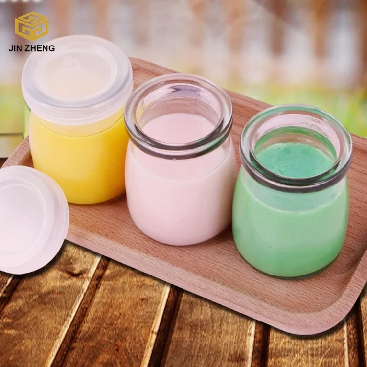 Glass Pudding Jar Hot Sale For Milk Yogurt Pudding Bottle With Cap