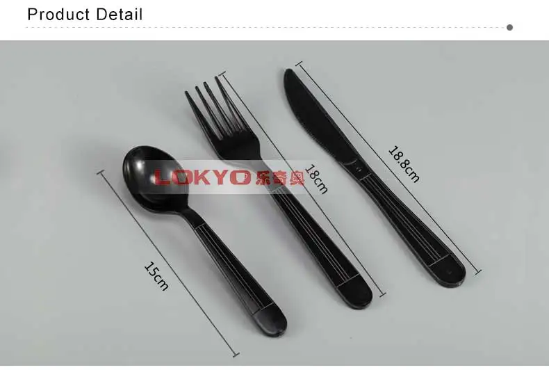 Black Color Disposable Plastic Ps Knife Spoon Fork 7 Inch Buy Plastic