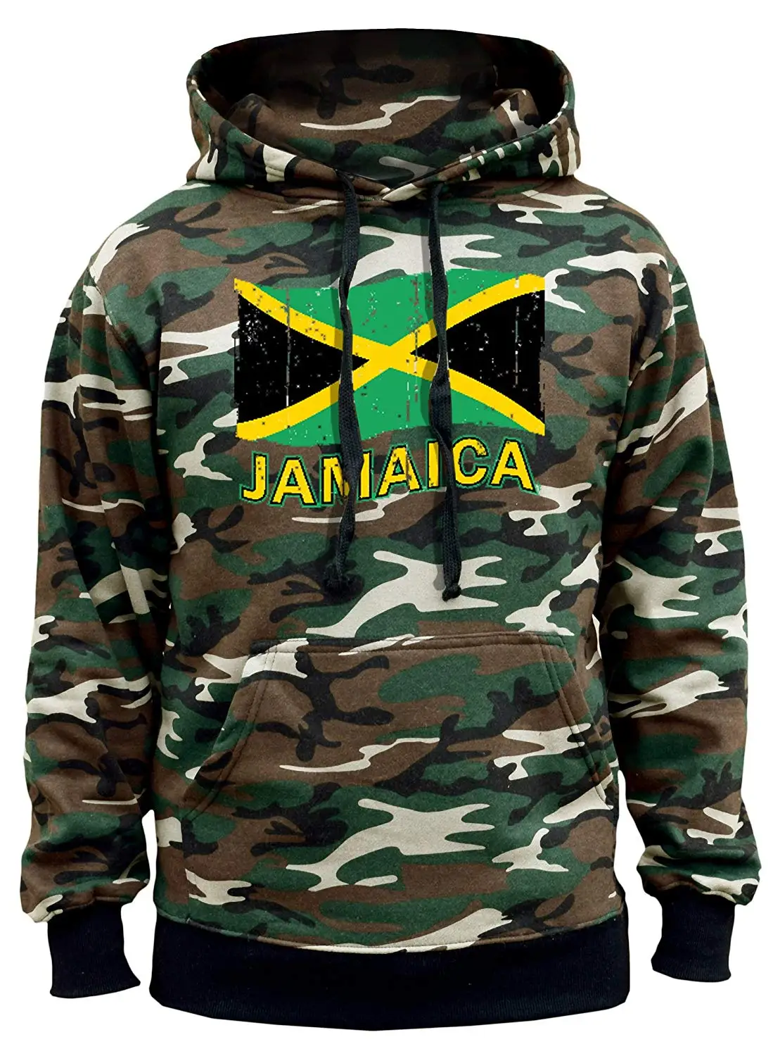 Interstate Apparel Mens Dripping Jamaica Flag Sleeveless Vest Hoodie