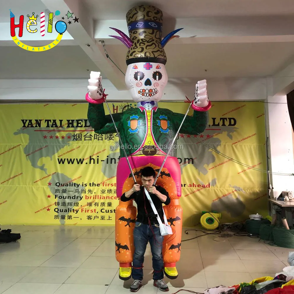 Inflatable Ghost Puppet Halloween Inflatable Puppet Costume Inflatable Ghost Skeleton Puppet ...