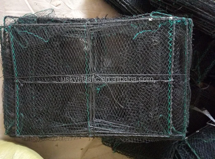 60*40*22cm Square Crab/lobster/fish Pot Netting Spring Folding Steel