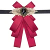 Free Shipping Handmade Rhinestone Women And Men Solid Red Ribbon Bow Brooches