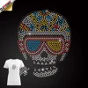 Wholesale custom bling bling transfers rhinestone skull iron on designs