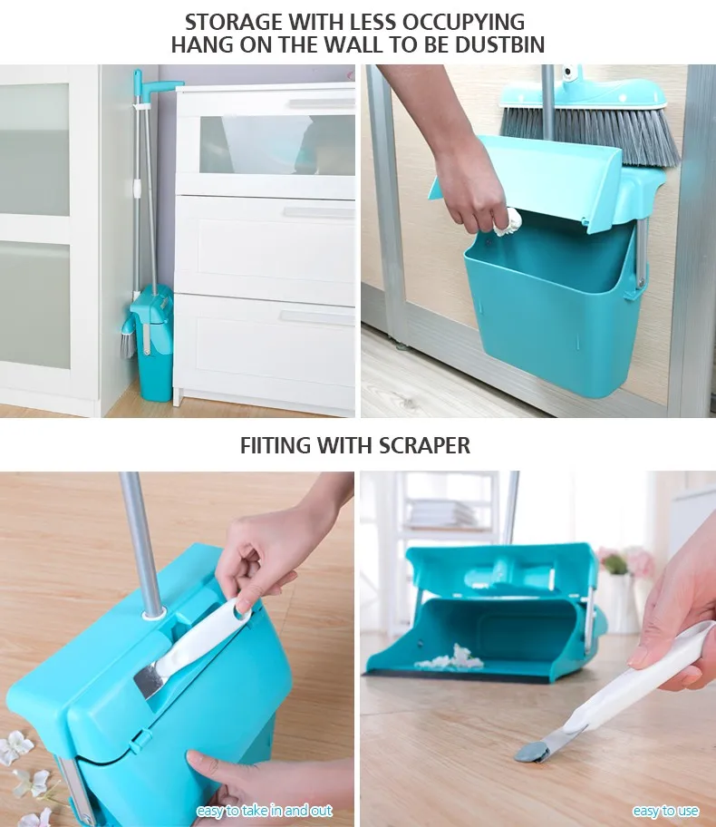 Durable Easy Storage Enclosed Plastic Broom And Dustpan Set Buy Broom