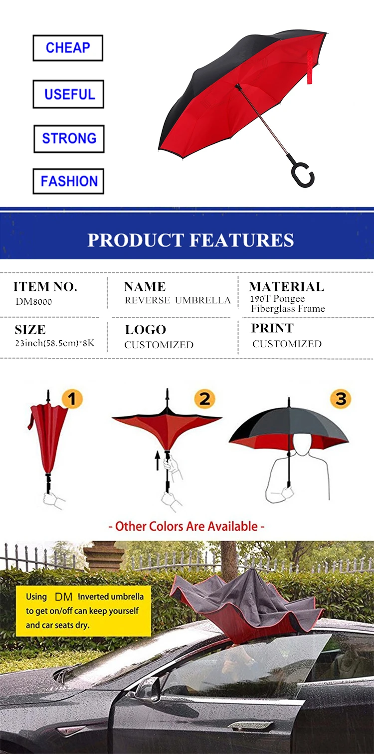 Color Pantone Double Layer Travel Kazbrella Inverted Umbrella Travel Kazbrella Inverted Umbrella